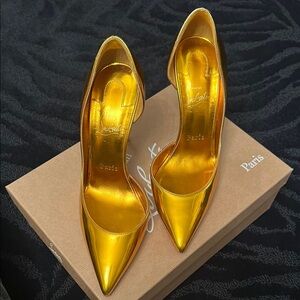 Gold Christian Louboutin Women's Heels -Kate 100 Iriza